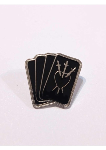 Iskambil Kağıtları Rozet. Mineli, Metal. Pişti, Poker, Kağıt Oyunu. Kadın Broş, Pin. Kart Rozet.