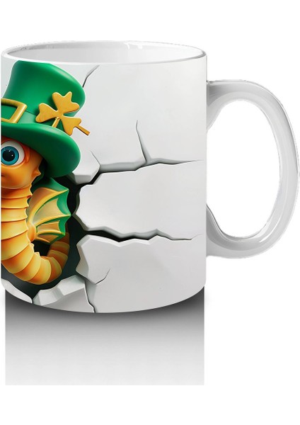 Şapkalı St. Patrick’s Temalı Sevimli Yılan Figürü - Baskılı Kahve Kupası fırsatları