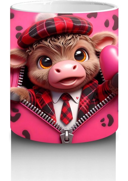 Leopar Desenli Kalpler Arasında Tatlı Buzağı – Baskılı Kupa modelleri