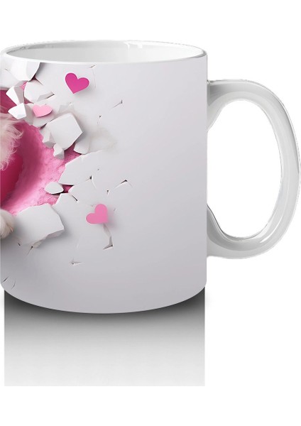 Kalpler Arasında Bakan Pofuduk Beyaz Köpek – Baskılı Kahve Kupası fırsatları