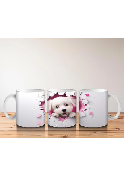 Kalpler Arasında Bakan Pofuduk Beyaz Köpek – Baskılı Kahve Kupası indirimleri