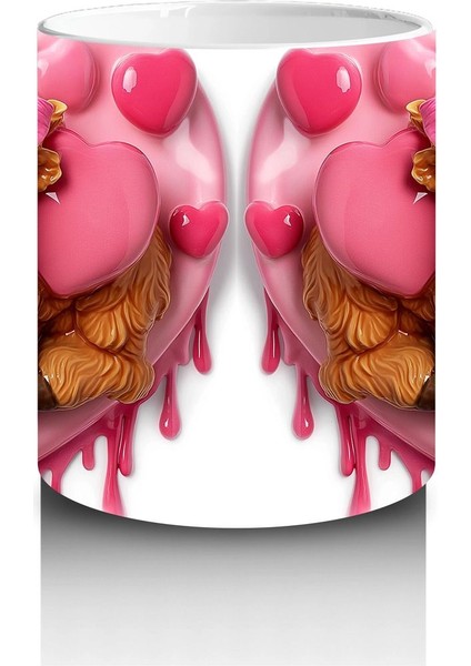 Kalpli Balonlarla Süslenmiş Sevimli Inek Figürleri – Baskılı Kahve Kupası modelleri