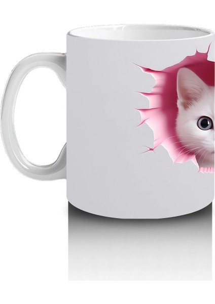 Pembe Kalplerle Süslenmiş Ikiz Kedi Yavruları – Baskılı Kahve Kupası fiyatları