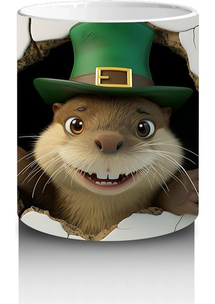 Yonca Desenli Şapkalı Fare – Baskılı Kahve Kupası modelleri