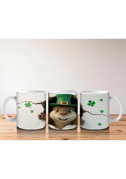 Yonca Desenli Şapkalı Fare – Baskılı Kahve Kupası indirimleri