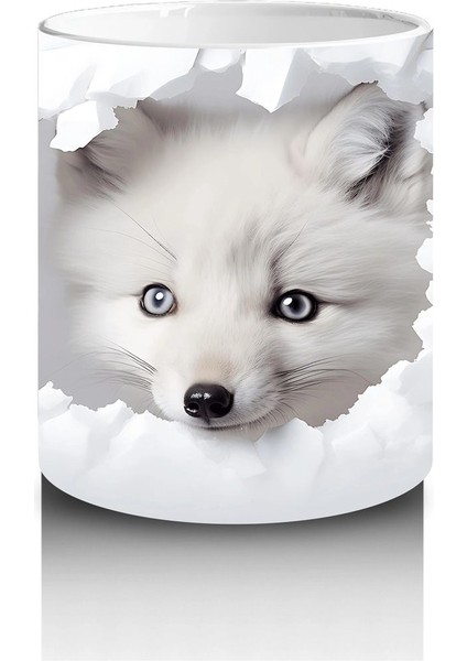 Beyaz Yapraklar Önünde Yavru Tilki– Baskılı Kahve Kupası modelleri