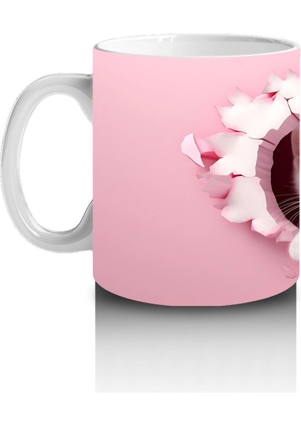 Kalp Duvarın Ardından Bakan Iki Sevimli Kedi – Baskılı Kahve Kupası fiyatları