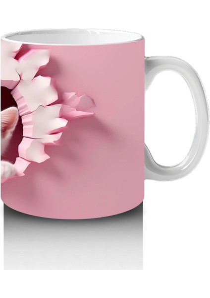 Kalp Duvarın Ardından Bakan Iki Sevimli Kedi – Baskılı Kahve Kupası fırsatları