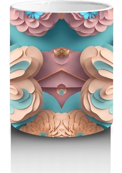 Pastel Renkli Zarif Kelebekler – Baskılı Kahve Kupası modelleri