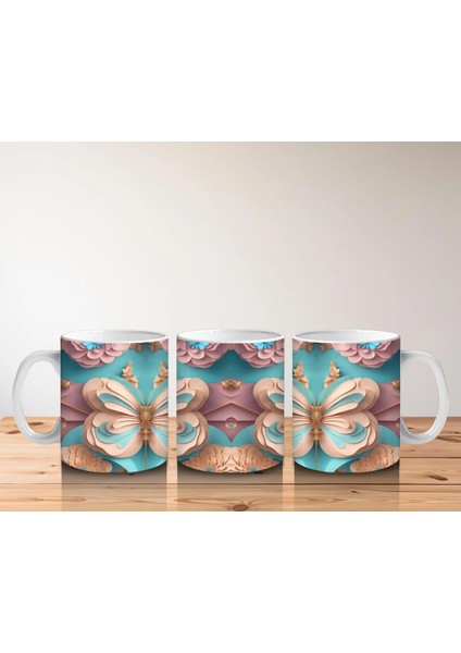 Pastel Renkli Zarif Kelebekler – Baskılı Kahve Kupası indirimleri