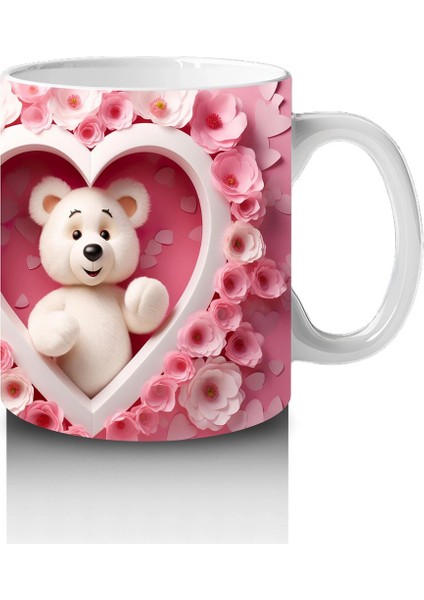 Kalp Içinde Oturan Ayıcık Çifti – Baskılı Kahve Kupası fırsatları