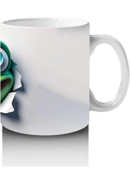 Çatlak Arasından Bakan Neşeli Kurbağa – Baskılı Kahve Kupası fırsatları