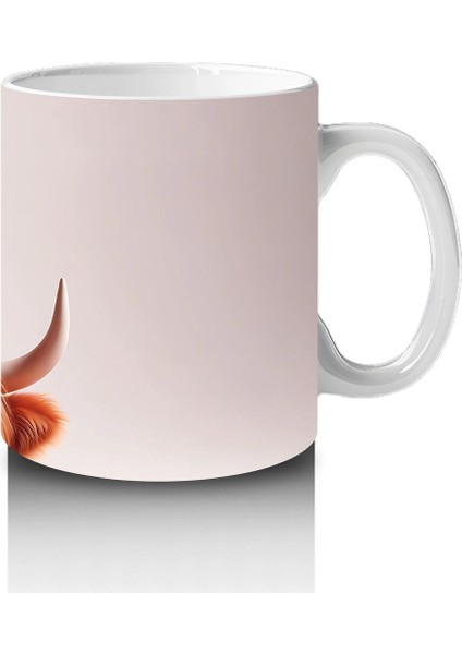 Kalp Figürüyle Süslenmiş Sevimli Inek Başlığı - Baskılı Kahve Kupası fırsatları