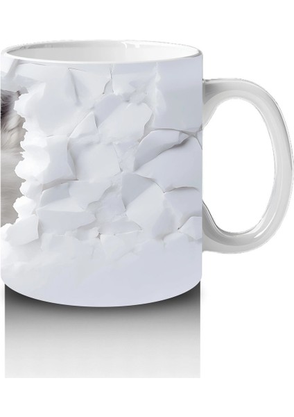 Beyaz Yapraklar Önünde Yavru Tilki– Baskılı Kahve Kupası fırsatları