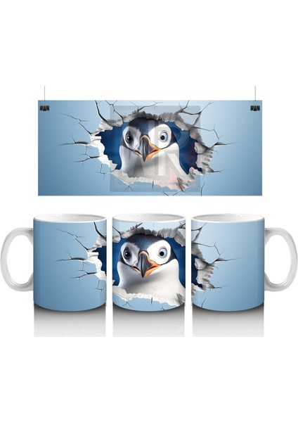 Çatlak Duvar Arasında Şaşkın Baykuş – Baskılı Kahve Kupası