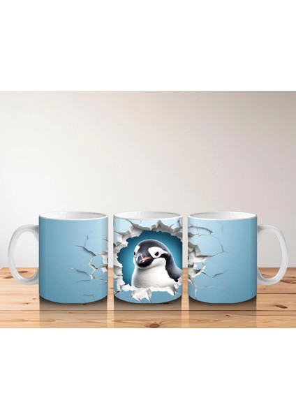 Çatlak Duvar Arasında Penguen Figürü – Baskılı Kahve Kupası indirimleri