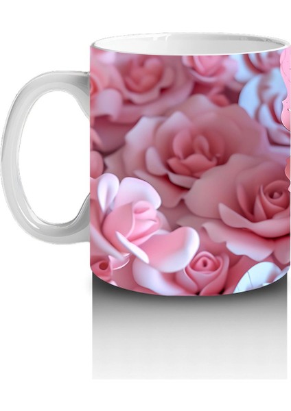 Pembe Çiçekler Üzerine Konmuş Kelebek – Baskılı Kahve Kupası fiyatları