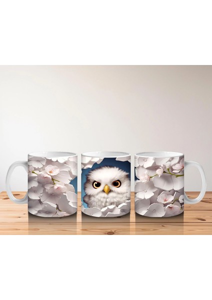 Kiraz Çiçeği Detaylı Sevimli Baykuş – Baskılı Kahve Kupası indirimleri