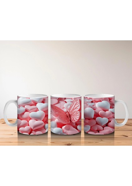 Kalplerin Arasında Uçan Şeffaf Kanatlı Kelebek – Baskılı Kahve Kupası indirimleri