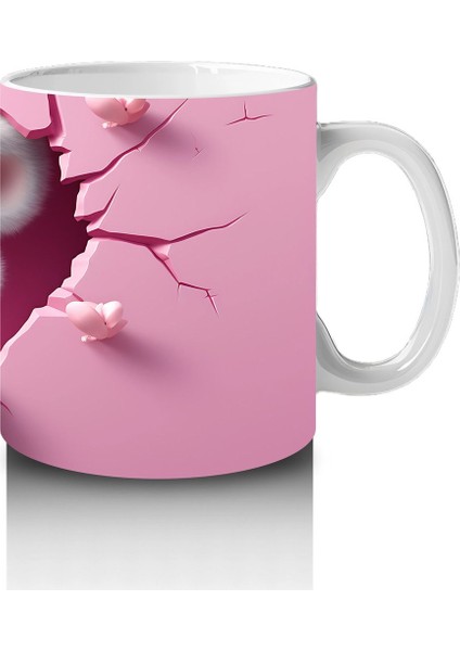 Pembe Duvar Arasından Bakan Koala Yavrusu – Baskılı Kahve Kupası fırsatları