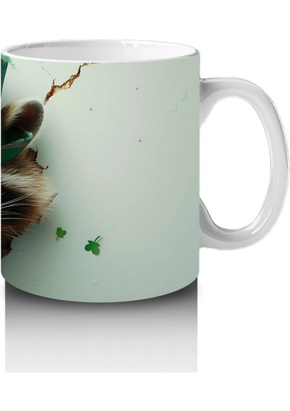 St. Patrick Şapkalı Tüylü Rakun – Baskılı Kahve Kupası fırsatları