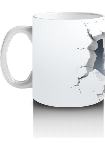 Çatlak Duvardan Bakan Gri Kurt – Baskılı Kahve Kupası fiyatları