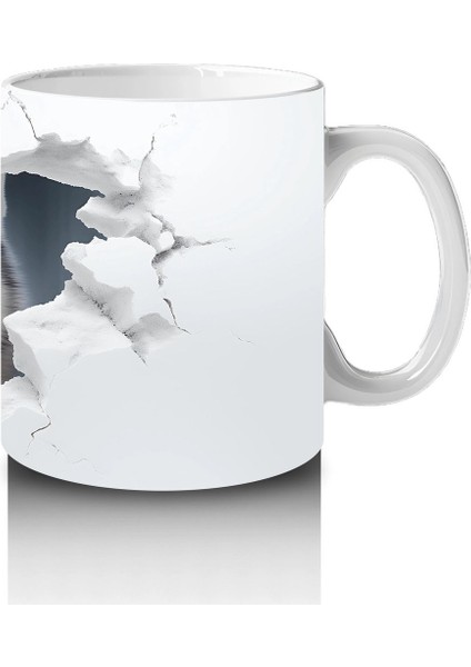 Çatlak Duvardan Bakan Gri Kurt – Baskılı Kahve Kupası fırsatları