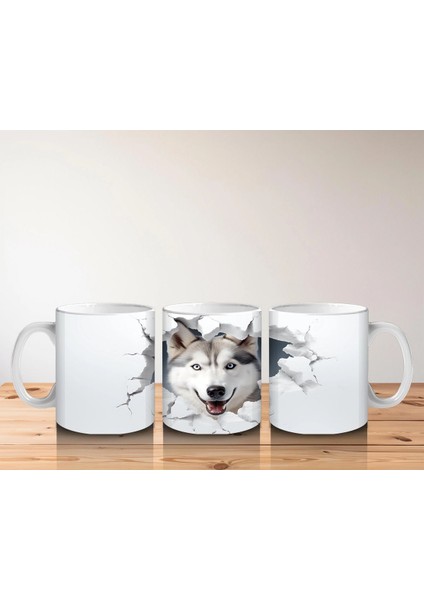 Çatlak Duvardan Bakan Gri Kurt – Baskılı Kahve Kupası indirimleri