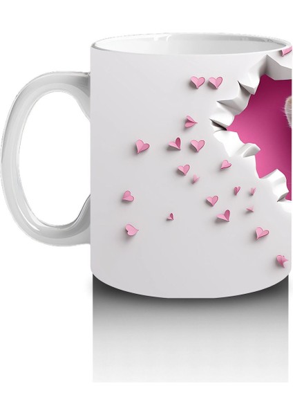 Kalpli Duvarı Delen Sevimli Çita – Baskılı Kahve Kupası fiyatları