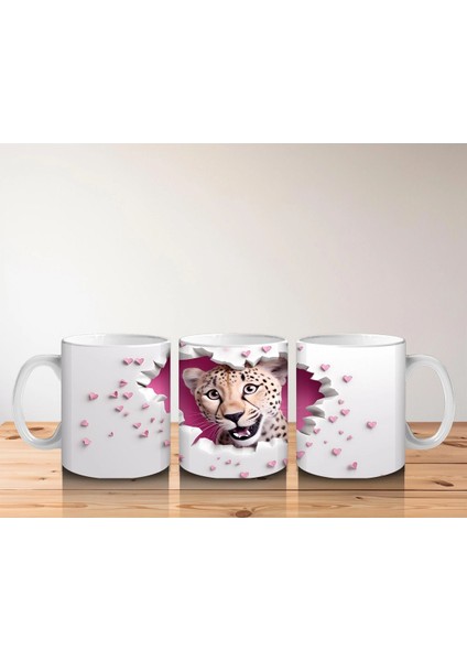 Kalpli Duvarı Delen Sevimli Çita – Baskılı Kahve Kupası indirimleri