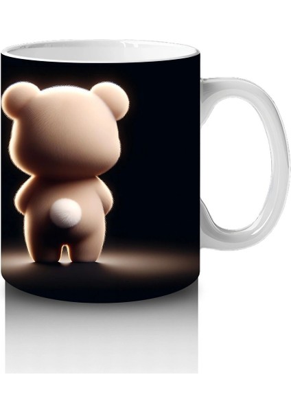 Çiçek Tutan Sevimli Ayıcık Figürü – Baskılı Kahve Kupası fırsatları