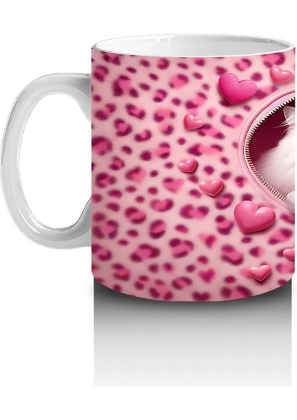 Kalp Şeklindeki Çatlakta Iki Sevimli Kedi – Baskılı Kahve Kupası fiyatları