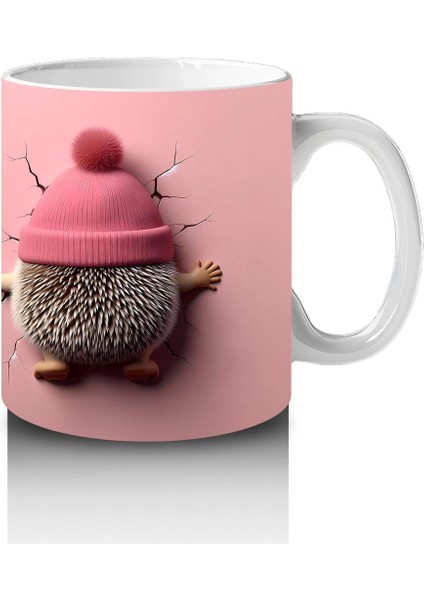 Ponponlu Şapkalı Maskot Kız ve Örgü Bere Figürü – Baskılı Kahve Kupası fırsatları