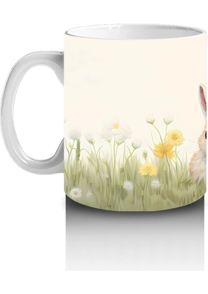Papatya Tarlasında Ikiz Tavşanlar – Bahar Temalı Kupa Bardak fiyatları