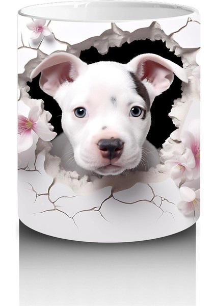 Çiçekli Dikenler Arasında Sevimli Köpek – Baskılı Kahve Kupası modelleri