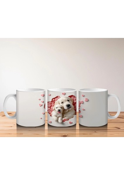 Kalp Yağmuru Altında Tatlı Yavru Köpek – Baskılı Kahve Kupası indirimleri