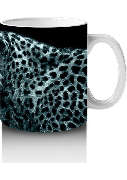 Siyah Zeminde Parlak Gözlü Leopar Portresi – Baskılı Kahve Kupası fırsatları