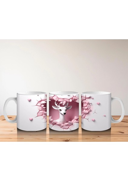 Kalpli Çatlakta Uçan Pembe Geyik – Baskılı Kahve Kupası indirimleri