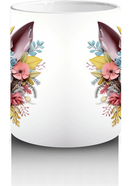 Renkli Çiçeklerle Süslenmiş Köpek Portresi – Baskılı modelleri