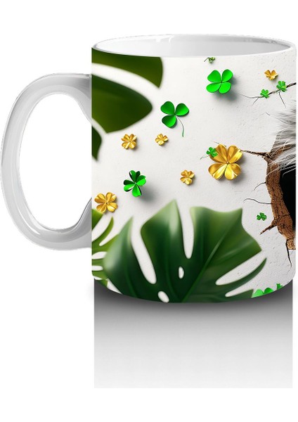 Yonca ve Yapraklarla Süslenmiş St. Patrick’s Koala - Baskılı Kahve Kupası fiyatları
