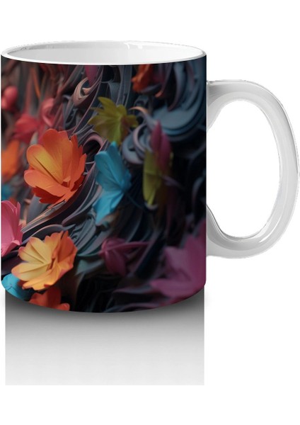 Renkli Sonbahar Yaprakları Arasında Gözleri Parlayan Kedi – Baskılı Kahve Kupası fırsatları