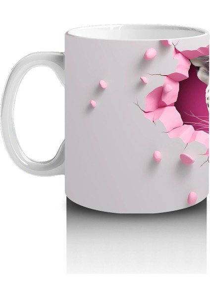 Pembe Çatlakta Bakan Gözleri Parlayan Kaplan – Baskılı Kahve Kupası fiyatları