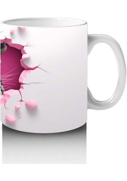 Pembe Çatlakta Bakan Gözleri Parlayan Kaplan – Baskılı Kahve Kupası fırsatları