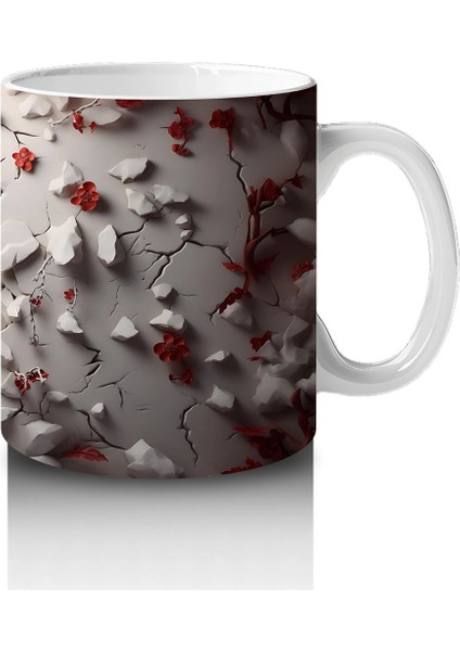 Kırmızı Yapraklarla Sarılmış Gotik Geyik Illüstrasyonu - Baskılı Kahve Kupası fırsatları