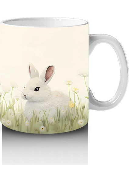 Papatya Tarlasında Ikiz Tavşanlar – Bahar Temalı Kupa Bardak fırsatları