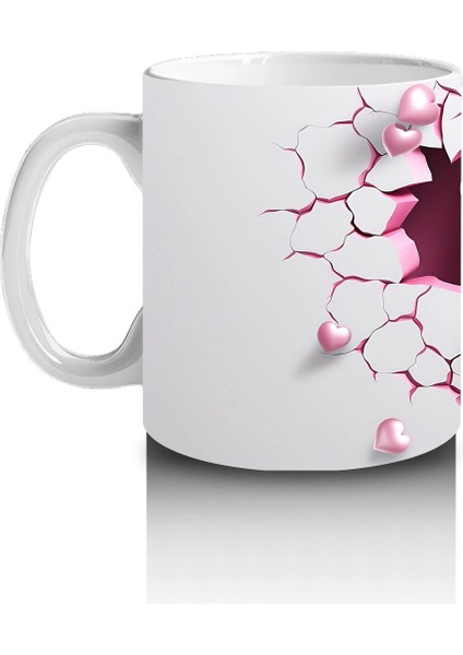 Pembe Çatlak Zeminden Bakan Sevimli Su Aygırı - Baskılı Kahve Kupası fiyatları