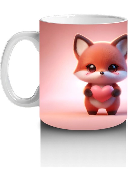 Sevimli Kedi Figürü (Ön ve Arka Görünüm) – Baskılı Kahve Kupası fiyatları