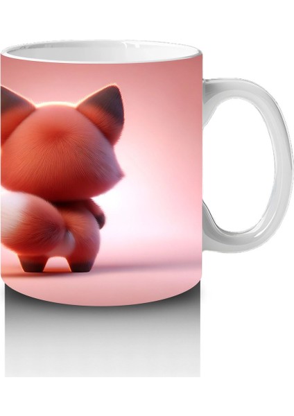 Sevimli Kedi Figürü (Ön ve Arka Görünüm) – Baskılı Kahve Kupası fırsatları