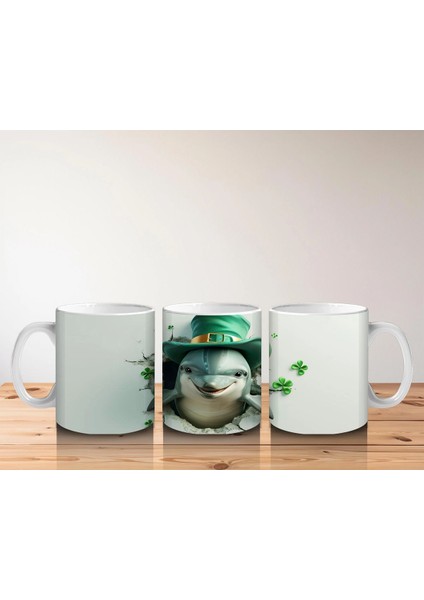 St. Patrick Şapkalı Sevimli Beyaz Köpek – Baskılı Kahve Kupası indirimleri