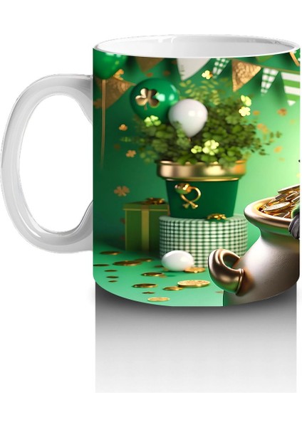 Fransız Bulldog ile St. Patrick Partisi – Altın Kazanlı Eğlenceli Kupa Tasarımı fiyatları